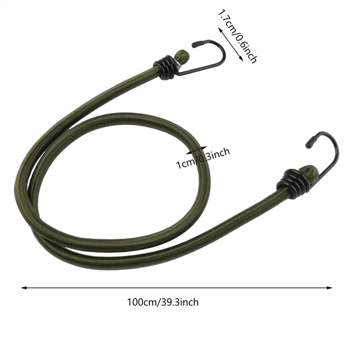 Elastic Bungee Cords with Hooks 39-Inch 10-Pack | Car & Travel Bungee Cord Set Qme