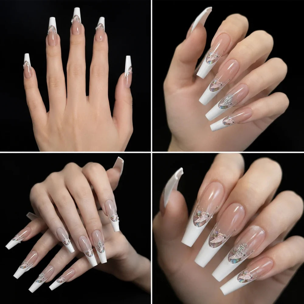 Nailpop 3D Coffin French Nail Dual Form Builder Molds 150pcs Nail Builder Molds Qme