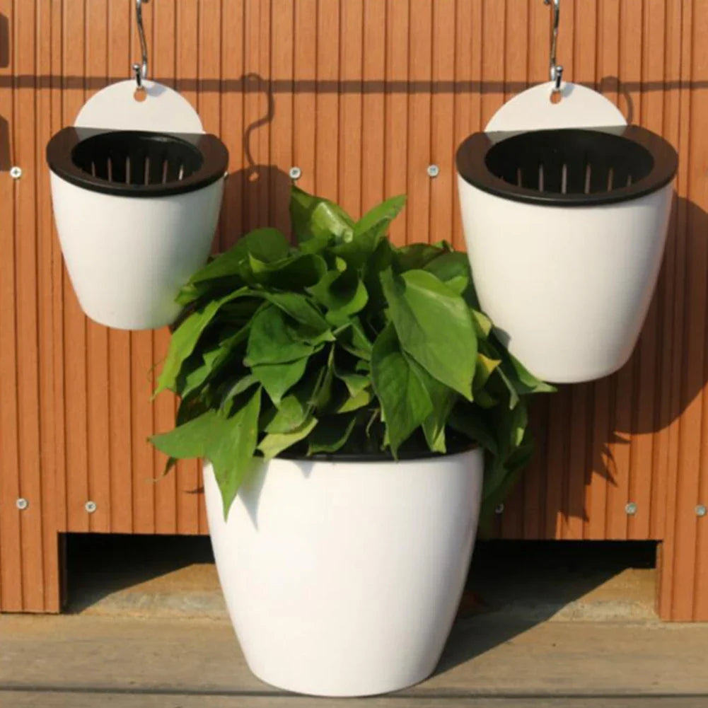 Wall-Mounted Self-Watering Indoor Planter | Plastic Flowerpot Wall-Mounted Planter Qme