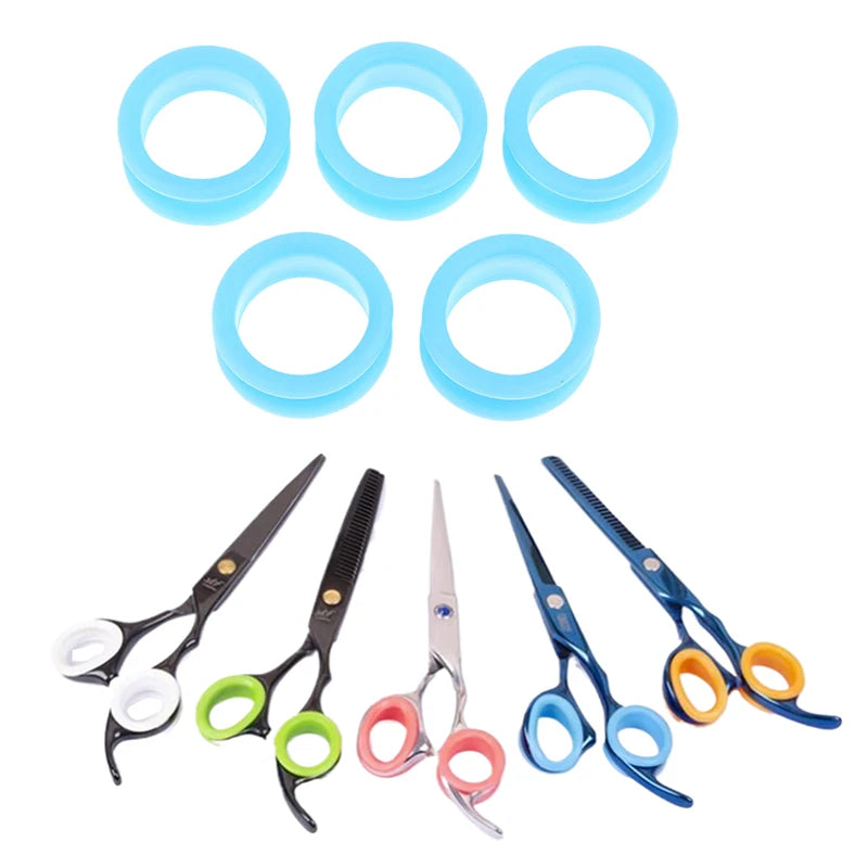 5-Pack Silicone Scissor Finger Ring Inserts for Hair Shears Scissor Ring Inserts Qst