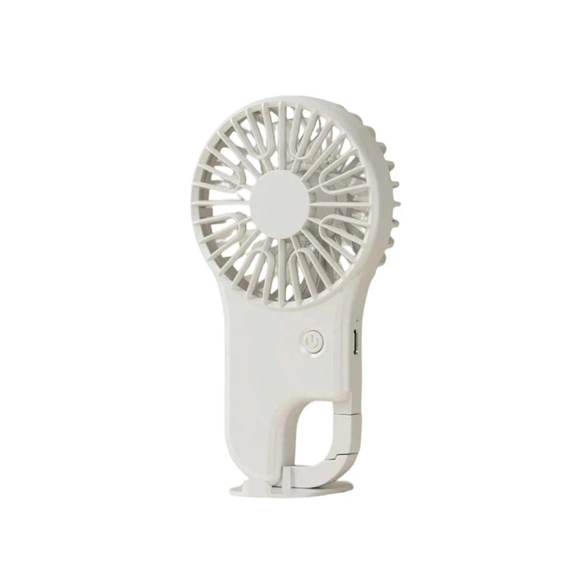 USB Rechargeable Handheld Mini Fan with Hook – 3 Speeds Handheld Mini Fan Qme White One Size