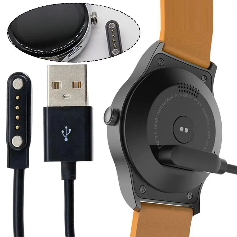 4-Pin Magnetic Smart Watch Charging Cable – Universal Fit Smartwatch Charging Cable Qme
