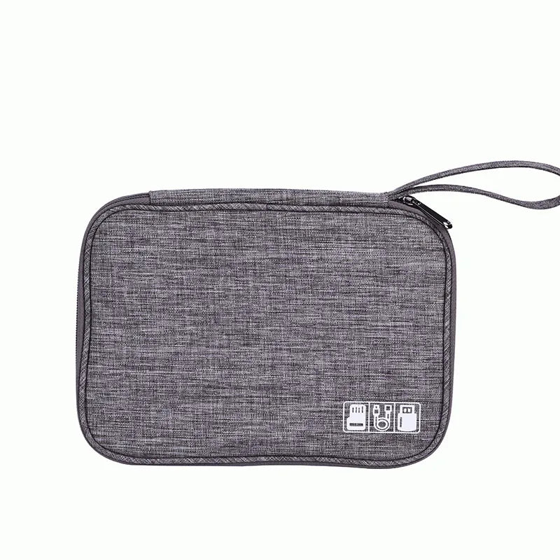 Waterproof Digital Cable Organizer Bag | Portable Storage Cable Organizer Bag Qme Light gray