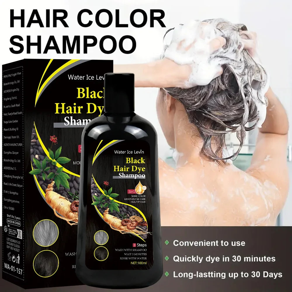 Organic Black Hair Dye Shampoo – Covers Gray & White Hair Hair Dye Shampoo Qme