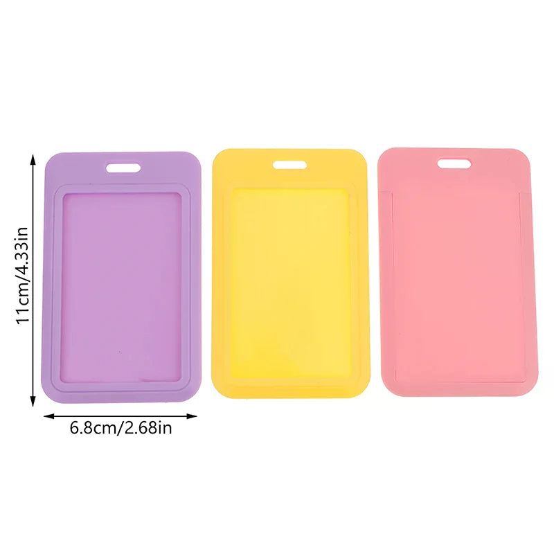 Two-Sided Hard Plastic ID Badge & Card Holder with Slot ID Badge Holder Qme