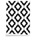Black & White Geometric Peel & Stick Wall Contact Paper Peel & Stick Wallpaper Qme black 100CMX45CM