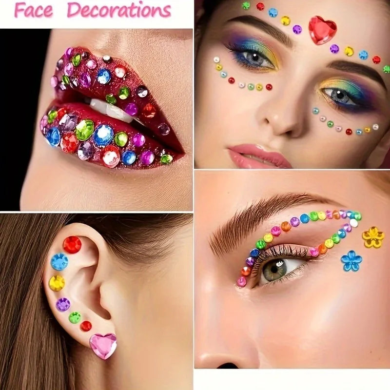 Self-Adhesive Rhinestone Stickers – Colorful Acrylic Gemstone DIY Rhinestone Craft Stickers Qme