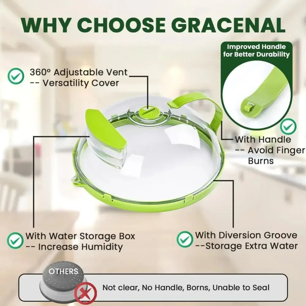 Clear Microwave Splatter Cover & Food Steamer – 10" Plates Microwave Splatter Cover Qme