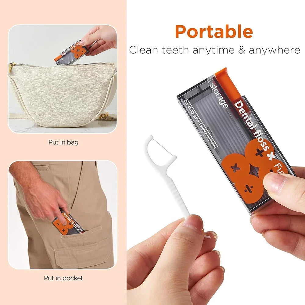 Pop-Up Dental Floss Dispenser – Portable 10-Pick Storage Box Dental Floss Dispenser Qst