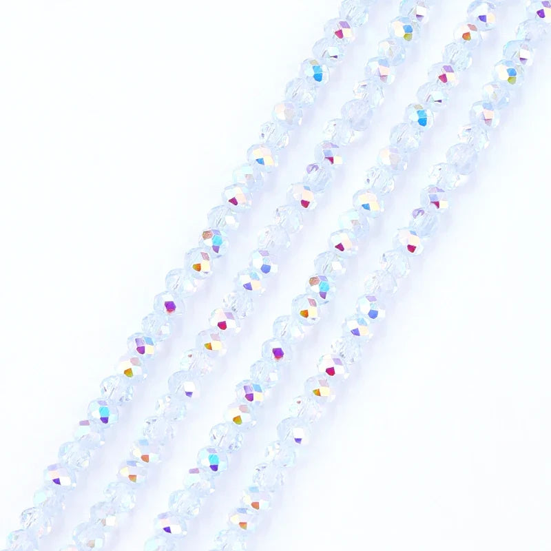 Faceted AB Crystal Glass Rondelle Beads – 110pcs per Strand Jewelry Making Beads Qme Color 5 3mm-110pcs