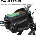 Waterproof Bike Frame Bag & Bicycle Phone Mount Holder Bike Frame Bag Qme black