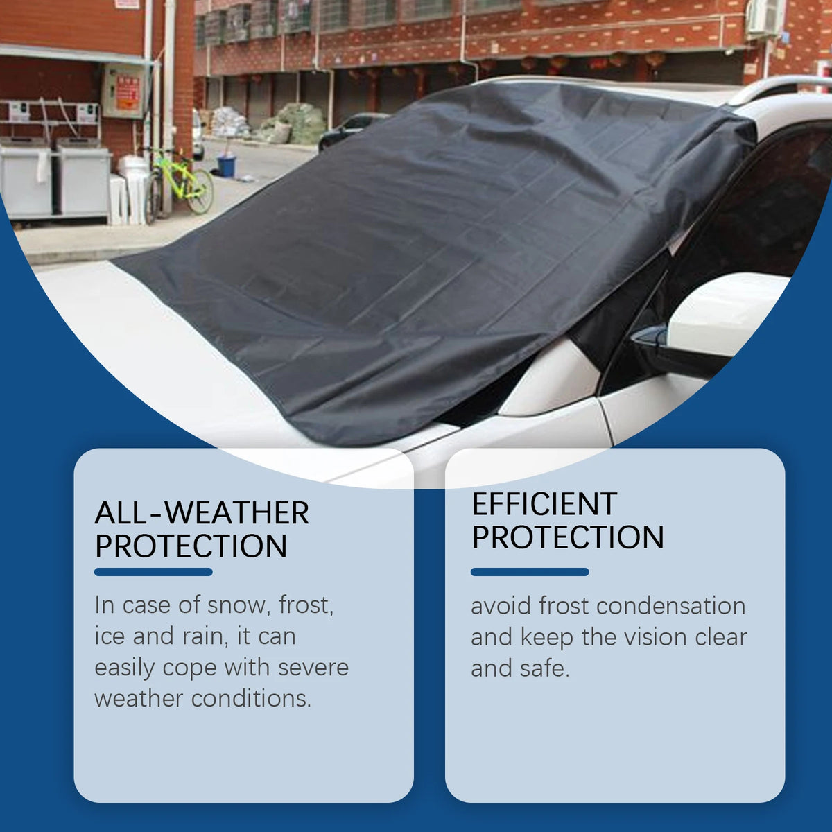 RAYHONG Car Windshield Snow Cover – Universal Winter Protector Windshield Snow Cover Qst