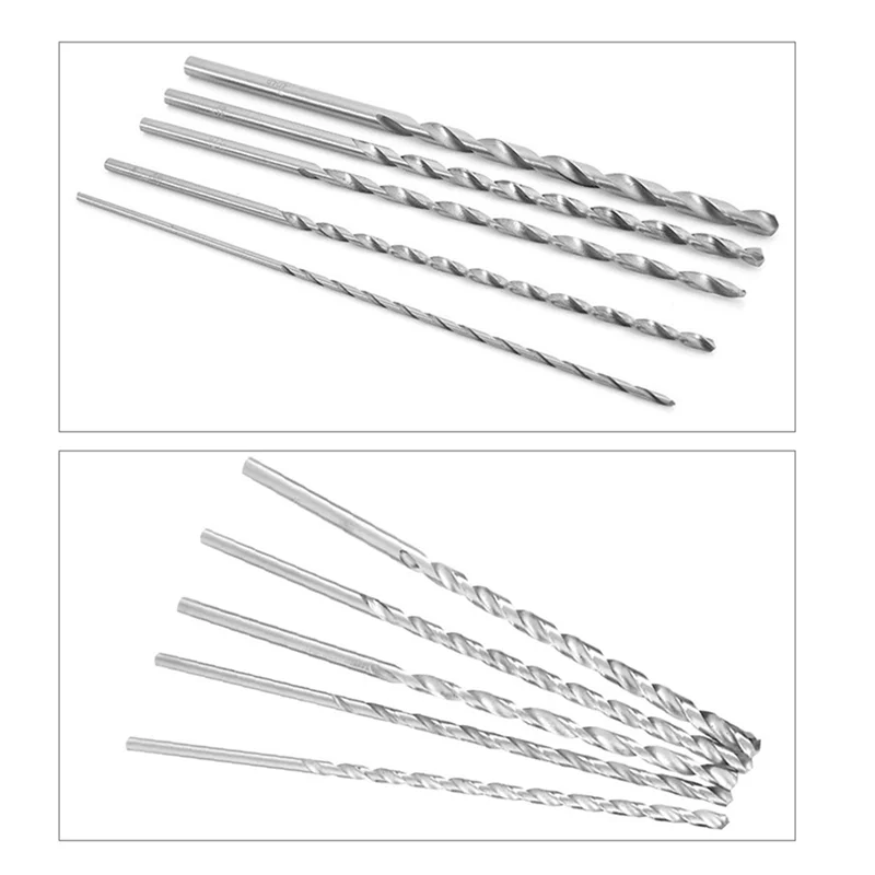 Extra Long HSS Twist Drill Bits Set – Straight Shank Wood & Metal HSS Drill Bit Set Qme