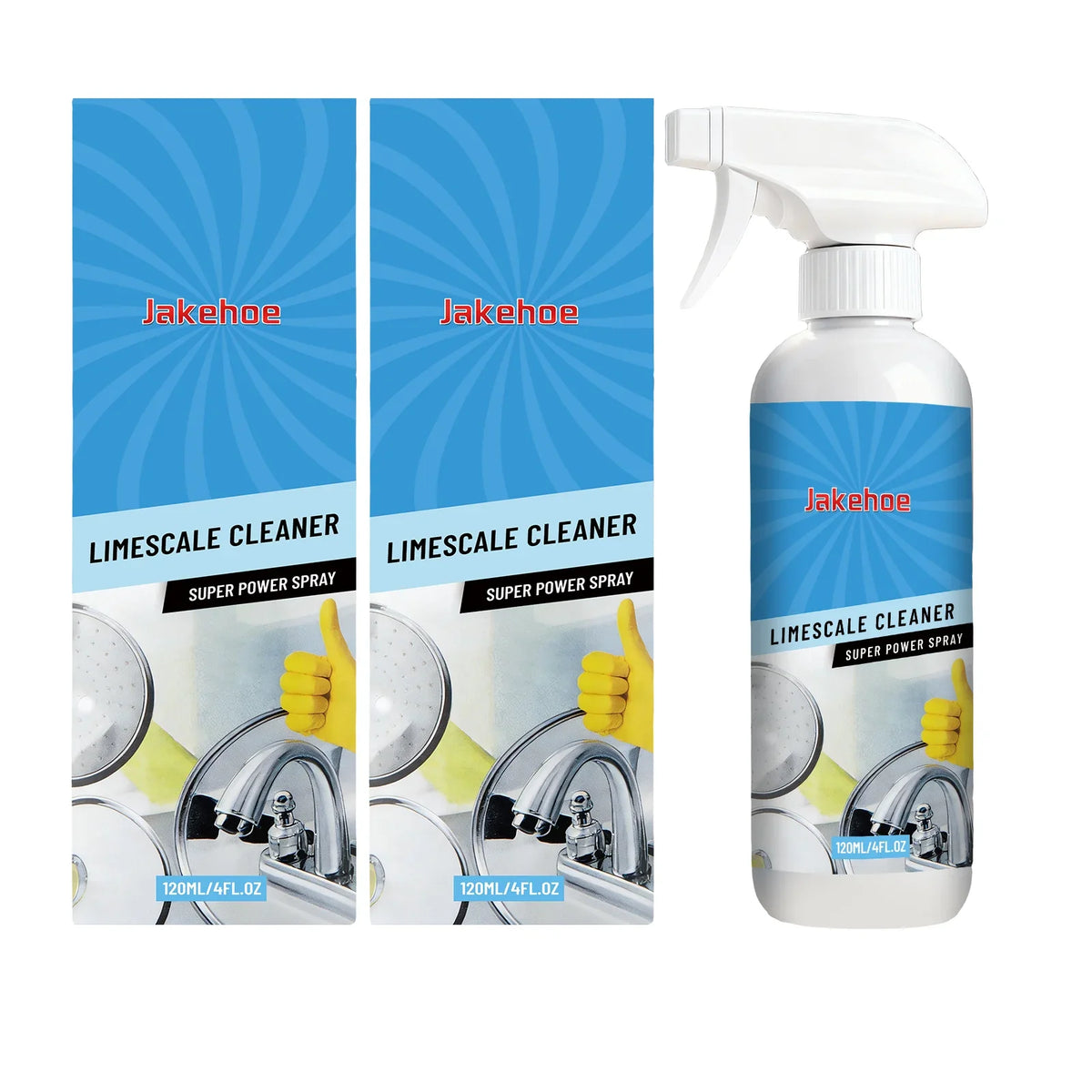 Scale & Hard Water Stain Remover Spray 120ml | No-Scrub Cleaning Spray Qme 2 x 120ml Boxed