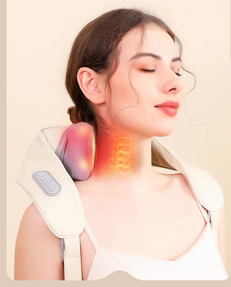 Shiatsu Neck & Shoulder Massager with LED Red Light | PAQIN Neck Shoulder Massager Qst