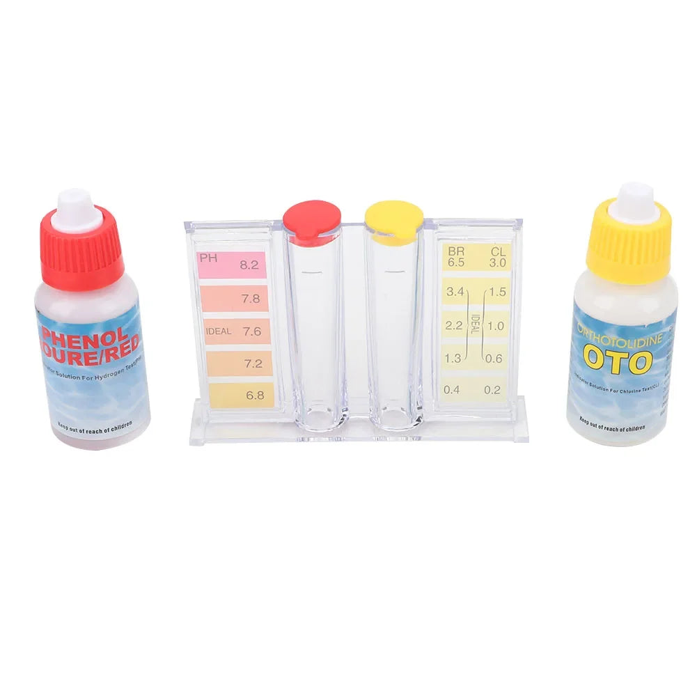 Pool pH & Chlorine Water Test Kit with Storage Box Pool Water Test Kit Qme