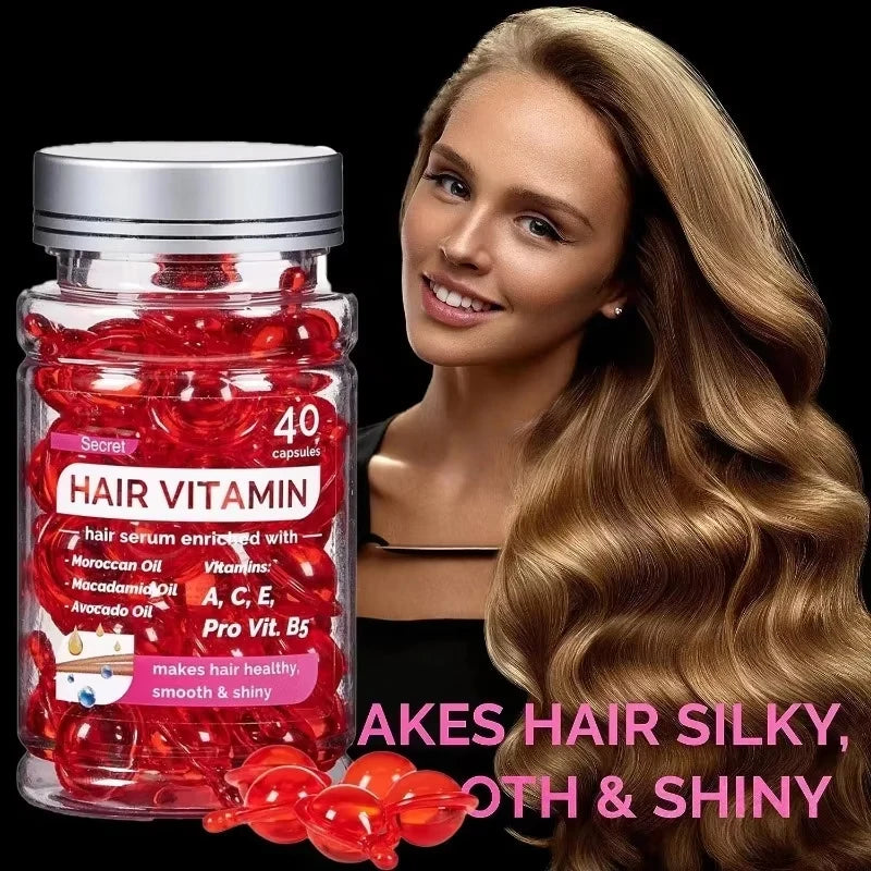 Moroccan Argan Vitamin Oil Hair Essence Capsules – 40 ct Hair Oil Treatment Qst