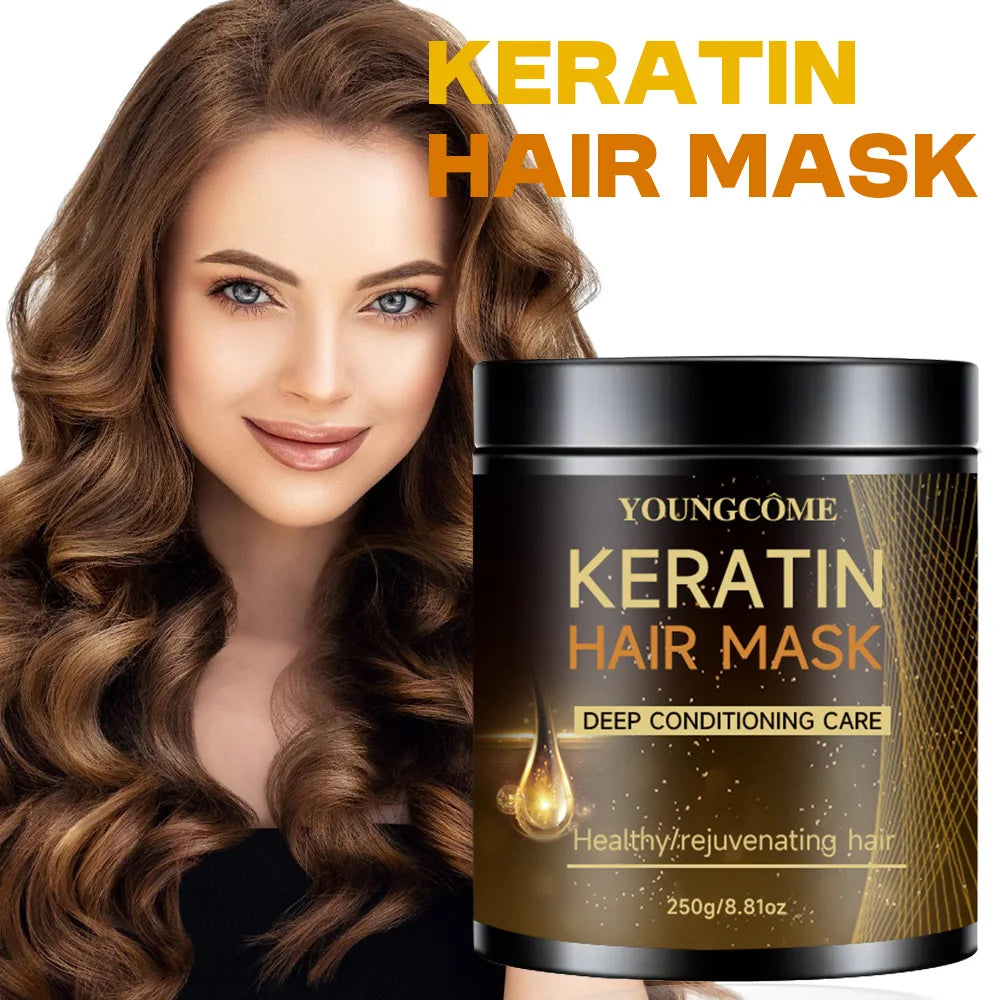 YOUNGCOME Keratin Hair Mask 250g | Smooth, Soft & Shiny Hair Keratin Hair Mask Qst