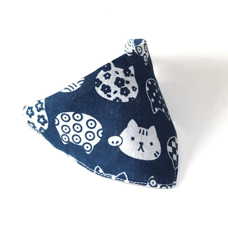 Triangle Pet Drool Bib | Collar-Free Water-Absorbing Linen Pet Drool Bib Qme