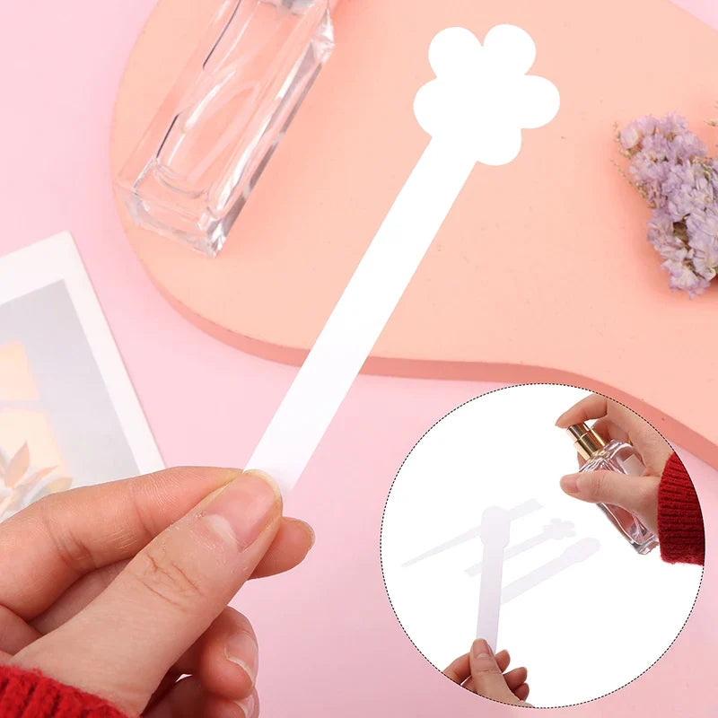 Flower Shape Essential Oil Tester Paper Strips 100 Pcs Aromatherapy Tester Strips Qme