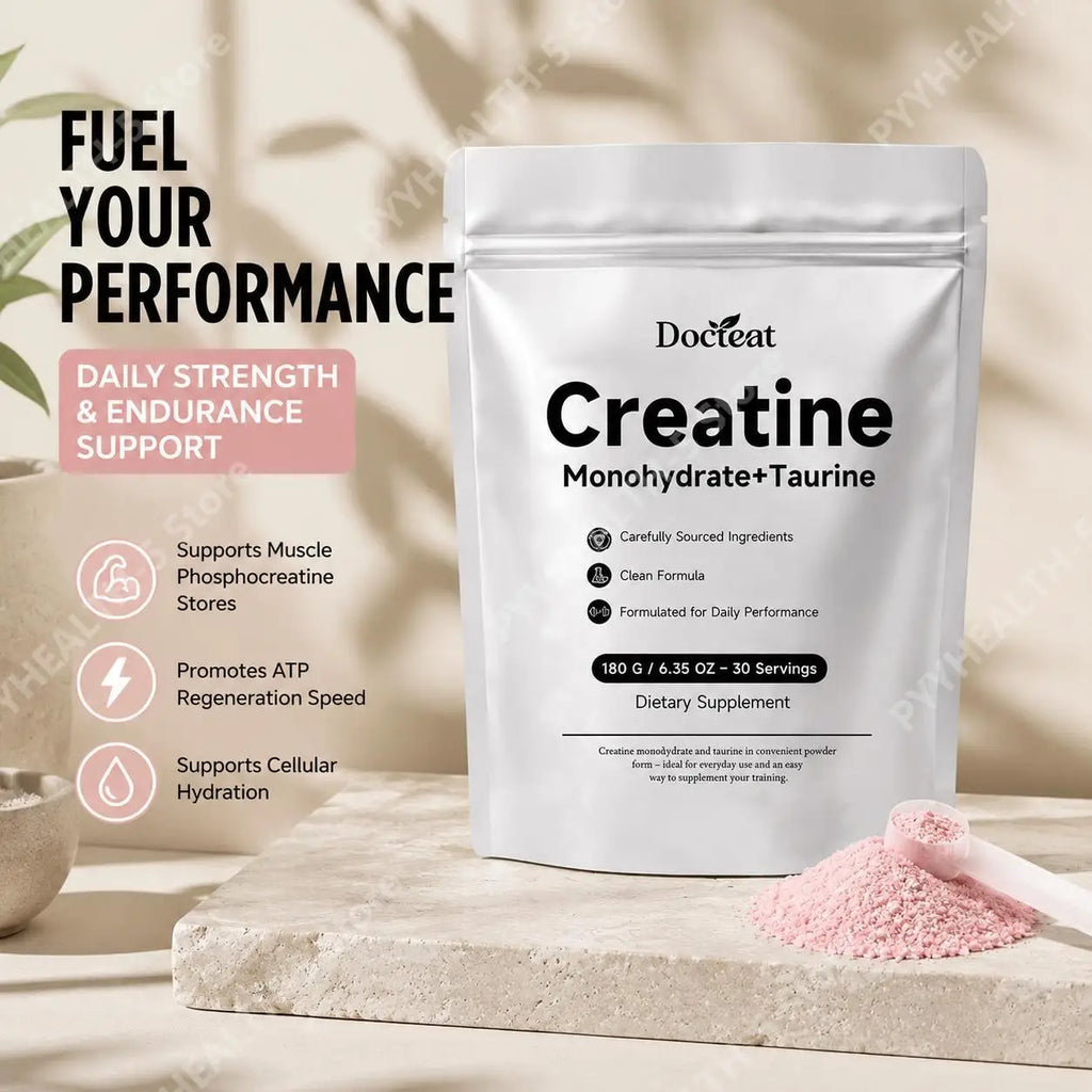 Creatine Monohydrate & Taurine Powder – 30 Servings | Sports Nutrition Sports Nutrition Powder Qst