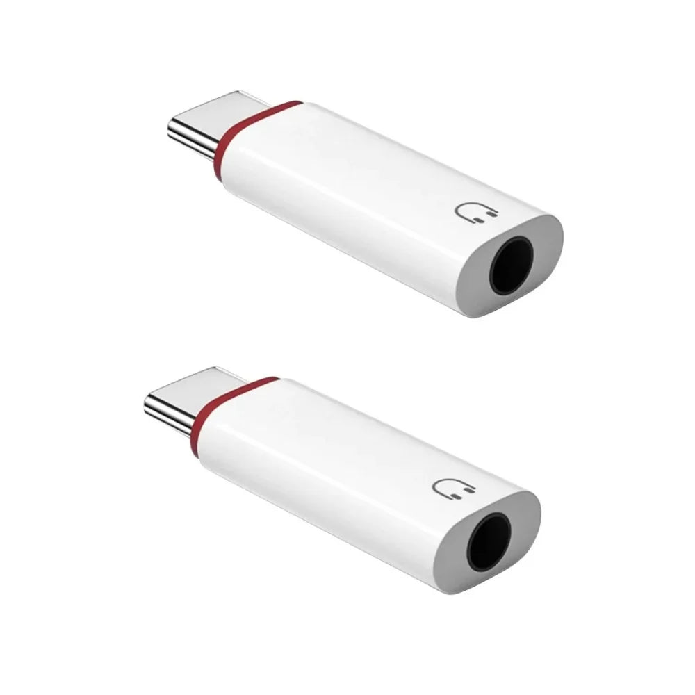 USB-C to 3.5mm Audio Adapter – Wired Headphone Jack Converter Audio Adapter Qme 2pcs