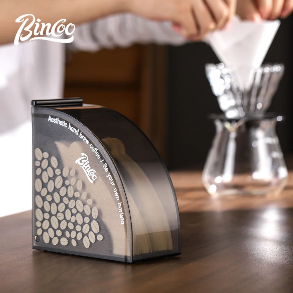 Bincoo Fan-Shaped Coffee Filter Paper Storage Box – Dustproof Coffee Filter Storage Box Qst