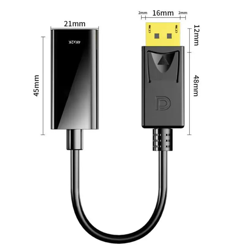 4K DisplayPort to HDMI Adapter Cable – PC, HDTV & Projector Video Cable Adapter Qme