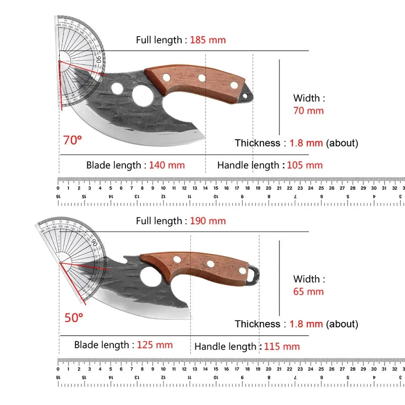 InLeung Hand Forged Cleaver Knife – Wood Handle Chef Knife Cleaver Chef Knife Qst