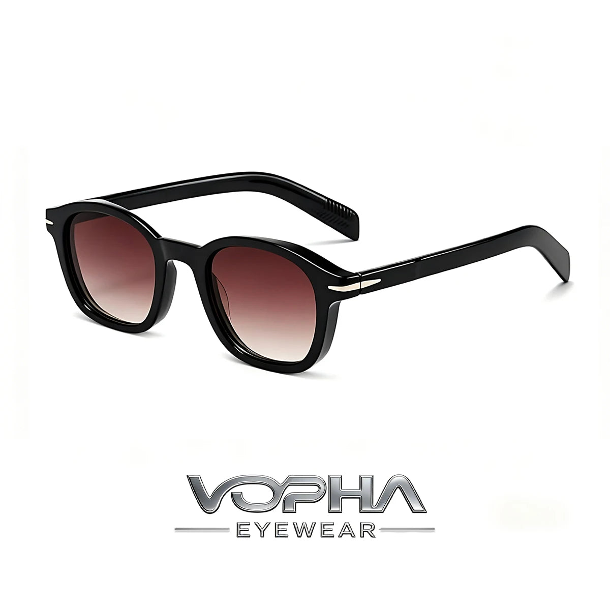 VOPHA Retro Square Sunglasses UV400 Unisex Men Women S23 Retro Sunglasses Qst Black tea