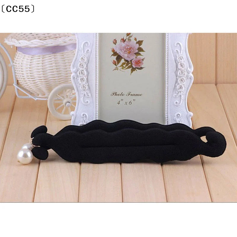 Foam Donut Bun Maker Hair Styling Twist Ring Tool – Black Hair Bun Maker Qst