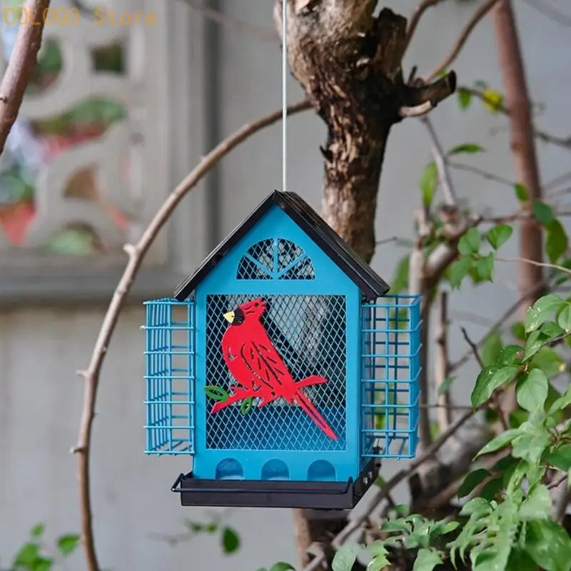 Decorative Iron Hanging Bird Feeder | Outdoor Garden Decor Hanging Bird Feeder Qme