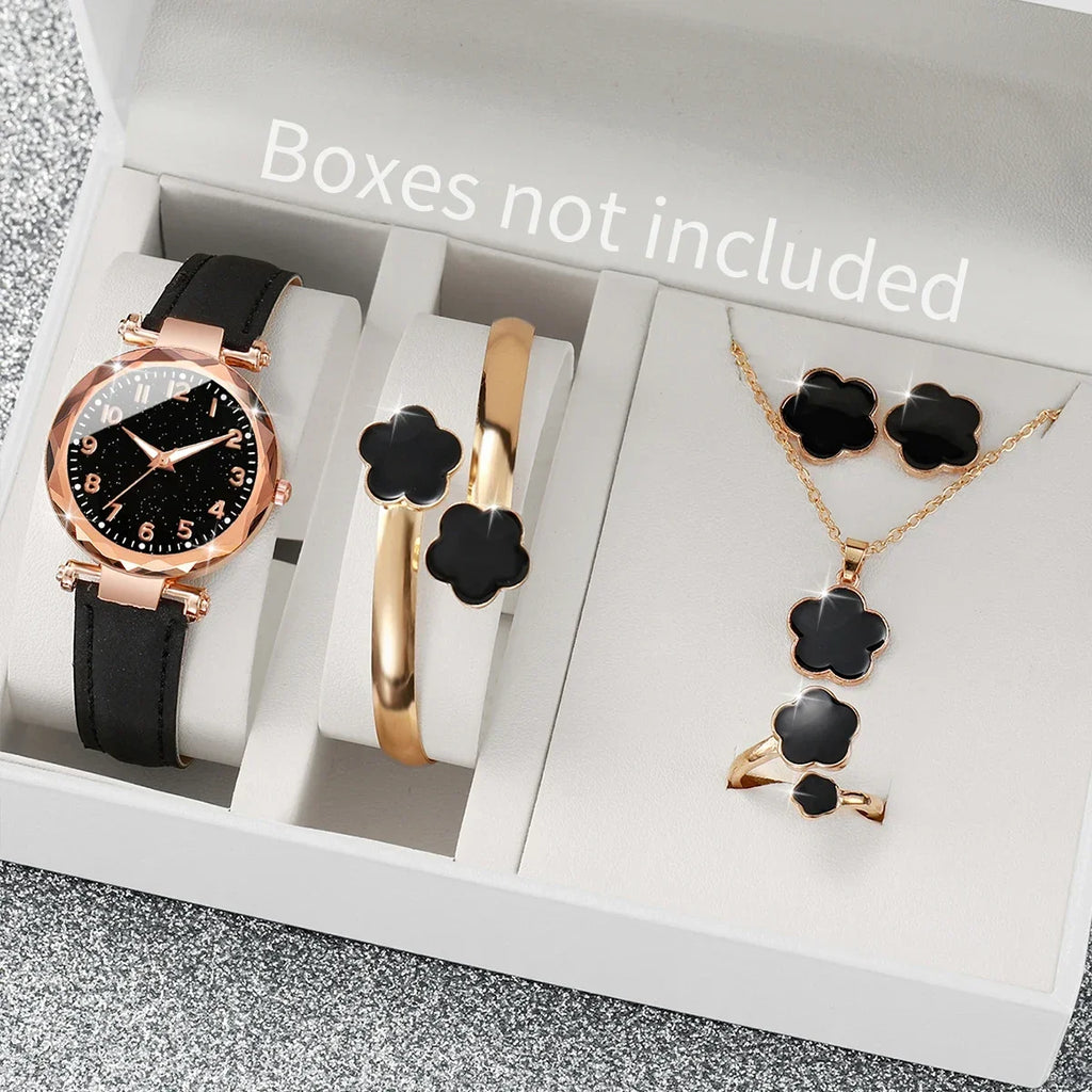 Women's Floral Leather Quartz Watch – Fashion Jewelry Timepiece Women's Fashion Watch Qme