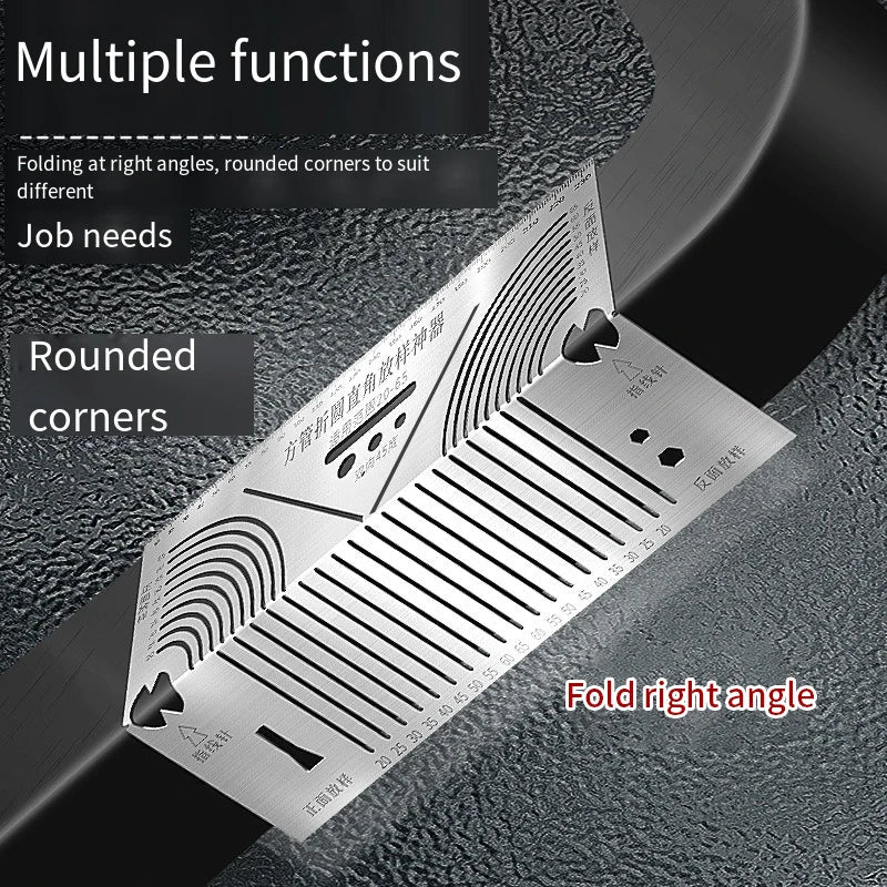 Arc Marking Ruler Right Angle Parallel Drawing Tool 90° Marking & Layout Ruler Qme