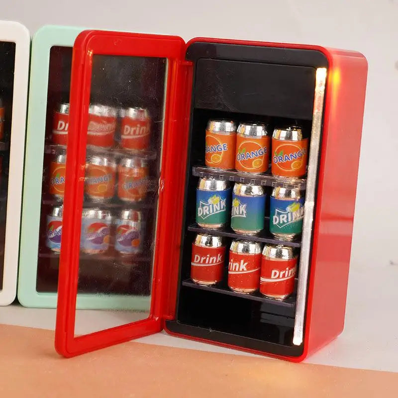 1:12 Dollhouse Miniature Refrigerator & Beverage Cabinet Dollhouse Miniature Qme