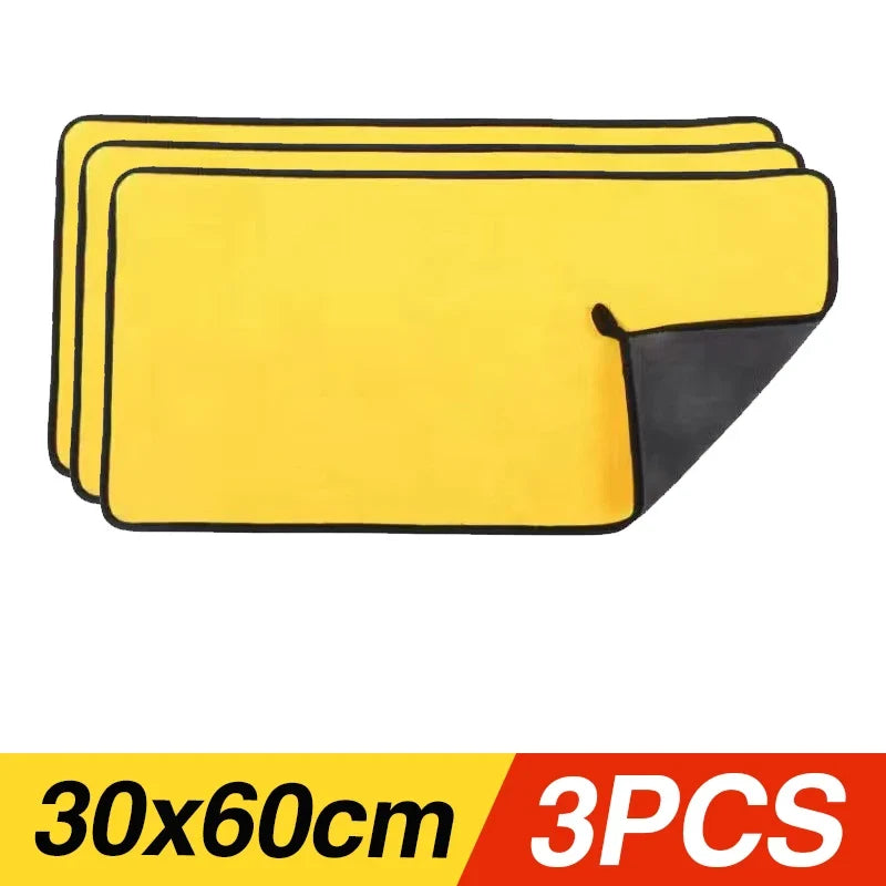 Thickened Microfiber Car Cleaning Towels – Lint-Free, Quick-Dry Microfiber Cleaning Towels Qme 3pcs 30x60cm