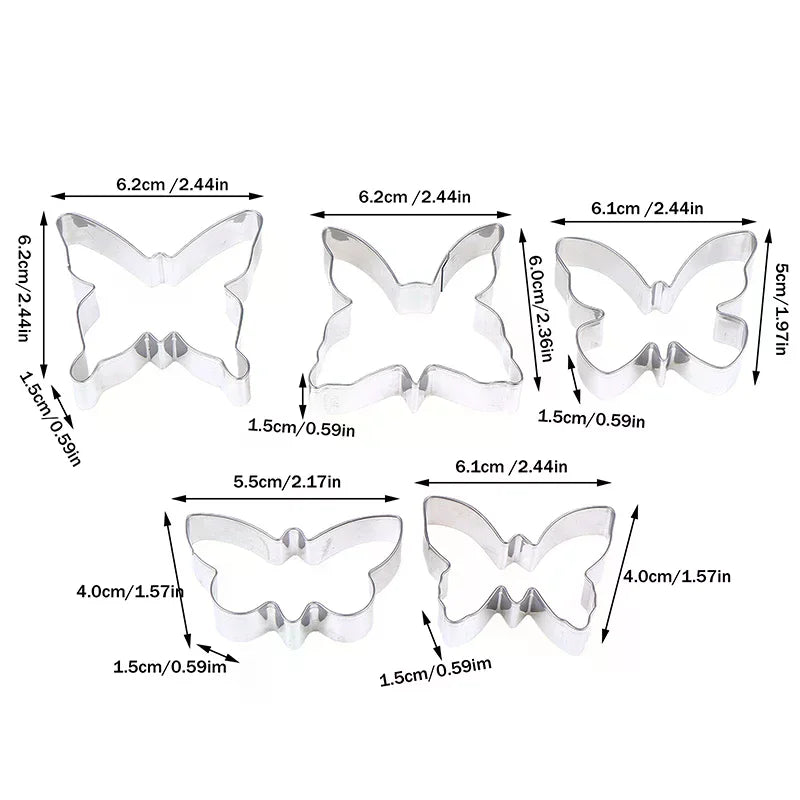 Butterfly Cookie Cutter Set – Stainless Steel Biscuit Mold Cookie Cutter Set Qme