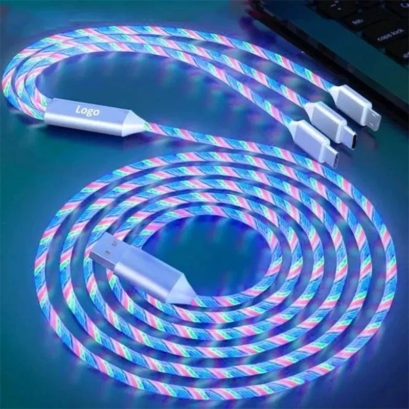 3-in-1 Fast Charging Cable USB-C Lightning Android 2 Pack USB Charging Cable Qme
