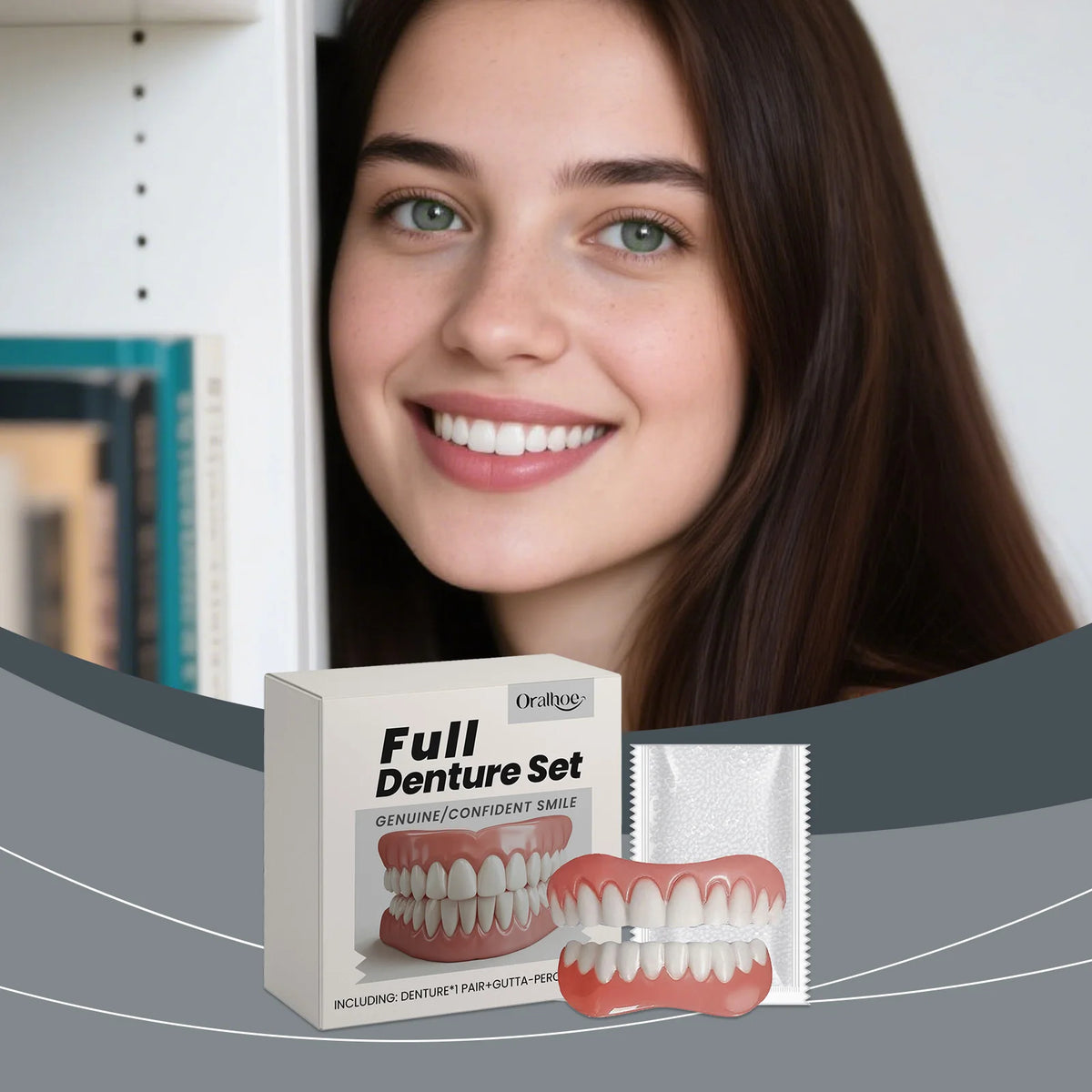 Temporary Silicone Denture Kit – Full Set Cosmetic Teeth Cover Cosmetic Denture Kit Qst