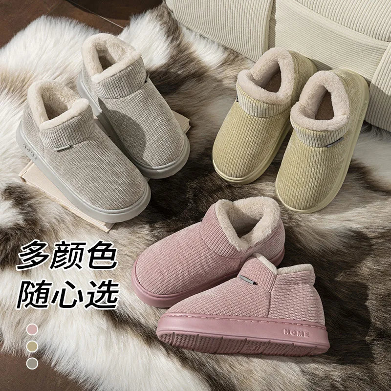 Women's Winter Fluffy Faux Fur Slip-On Indoor Slippers Faux Fur Slippers Qst