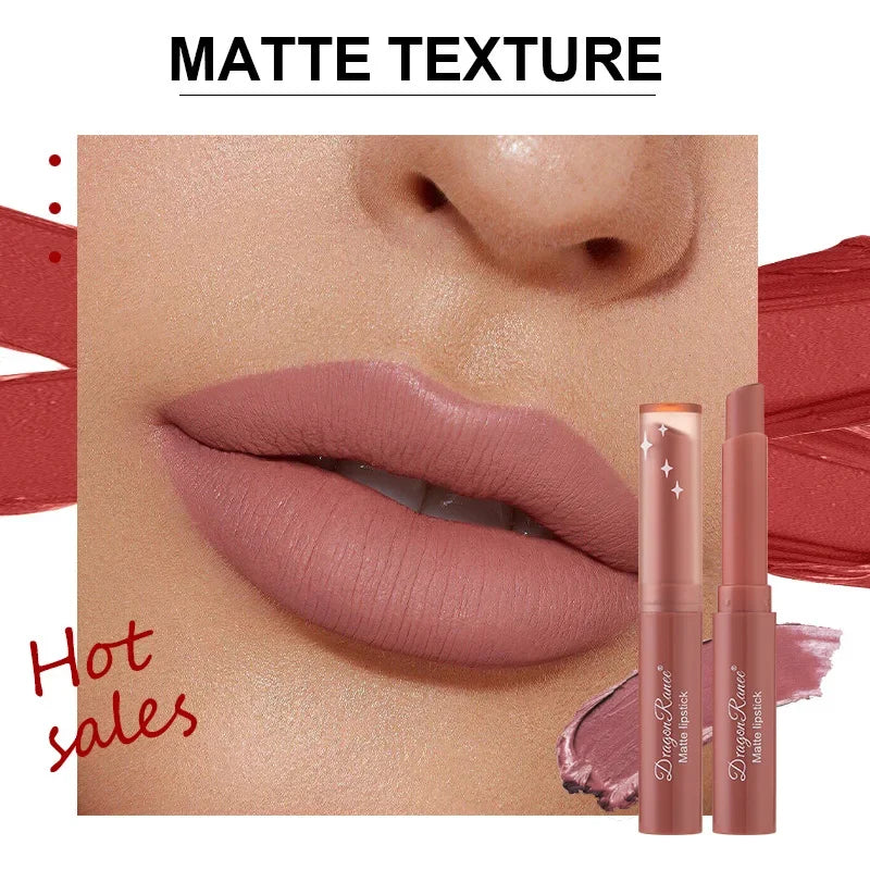 Nude Matte Lipstick Crayon – 24Hr Waterproof Lip Pencil Matte Lip Crayon Qme