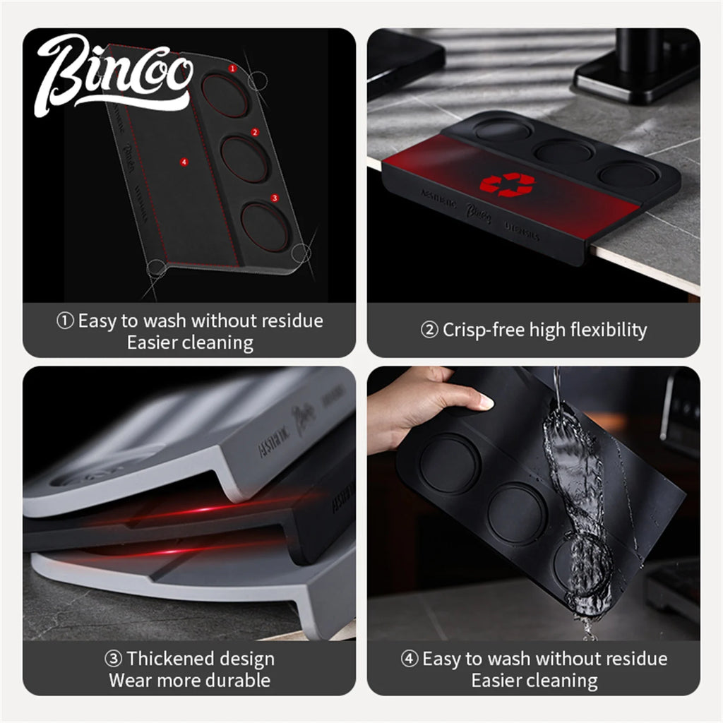 Bincoo Espresso Bar Mat – Anti-Slip Silicone Tamper & Tool Rest Espresso Bar Mat Qst