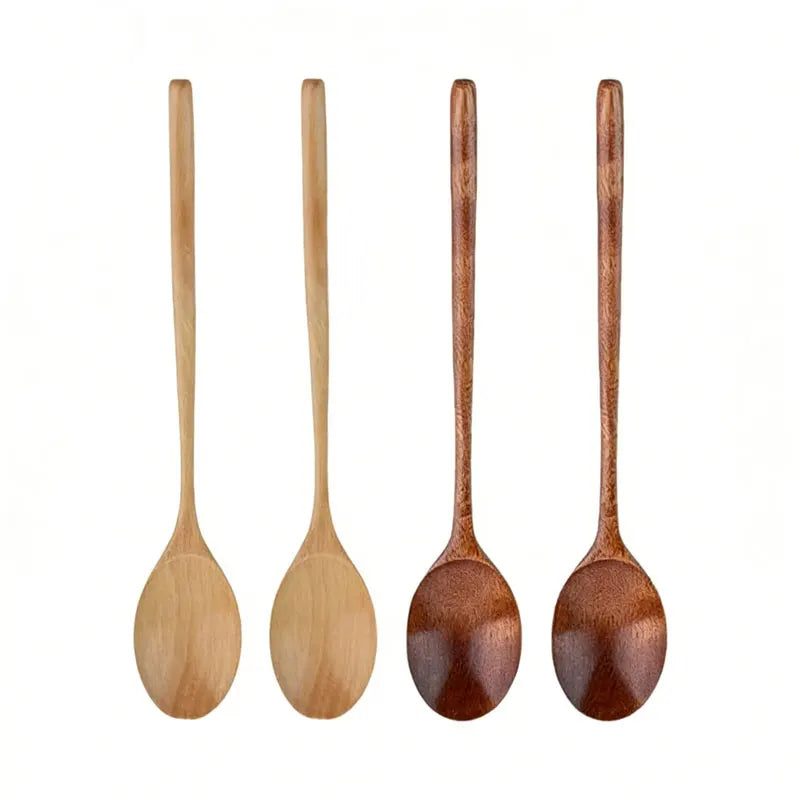 Wooden Cooking Spoon – Kitchen Utensil for Soup, Tea & Coffee Wooden Cooking Spoon Qme 4pcs Mixed