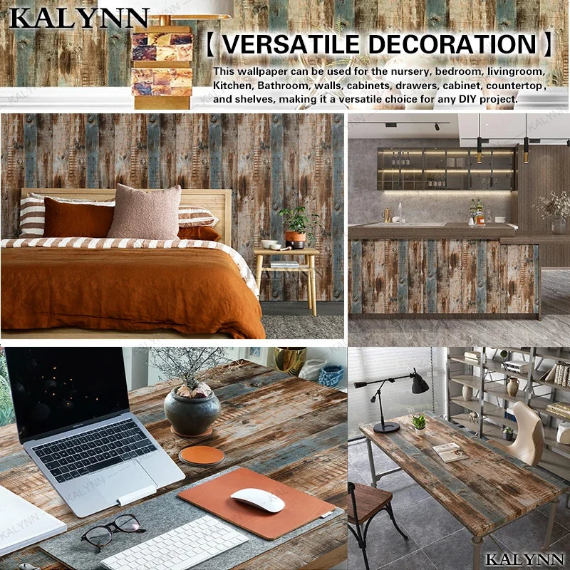 Vintage Wood Peel & Stick Removable Wallpaper – Blue Peel & Stick Wallpaper Qme