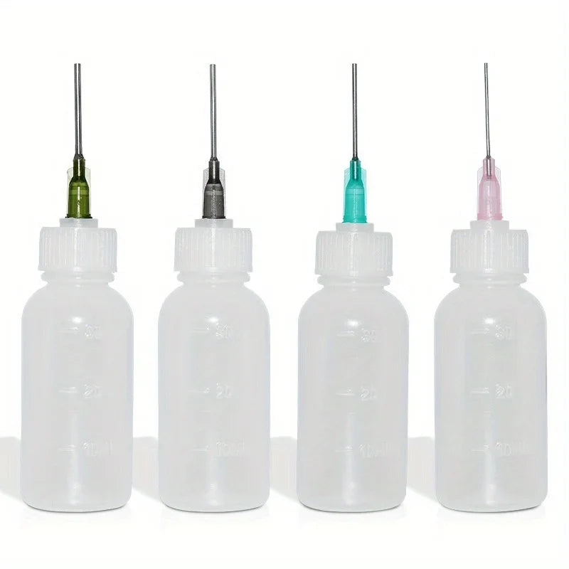 30ml Squeeze Dispensing Bottles with Blunt Needle Tips & Caps Craft Dispensing Kit Qme