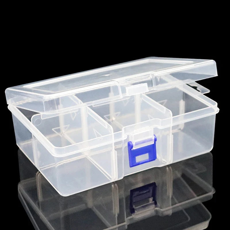 6-Grid Transparent Plastic Organizer Box – Jewelry & Fishing Plastic Storage Organizer Qme