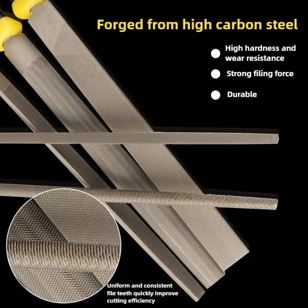 Heavy-Duty High-Carbon Steel Coarse Fitter File | Pro Grade Hand File Tool Qme