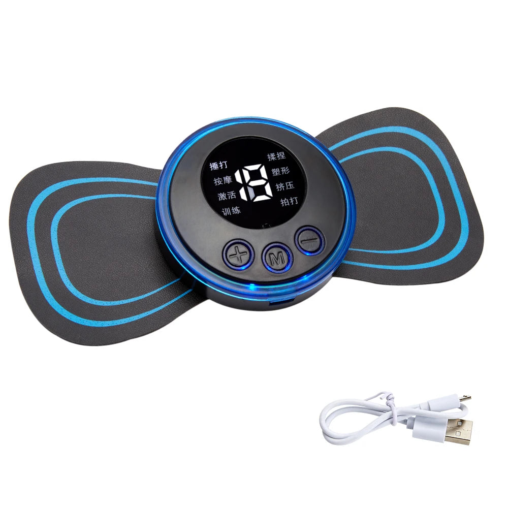 EMS Neck & Shoulder Massager – 8 Modes, Rechargeable Patch Electric Neck Massager Qst 1 set