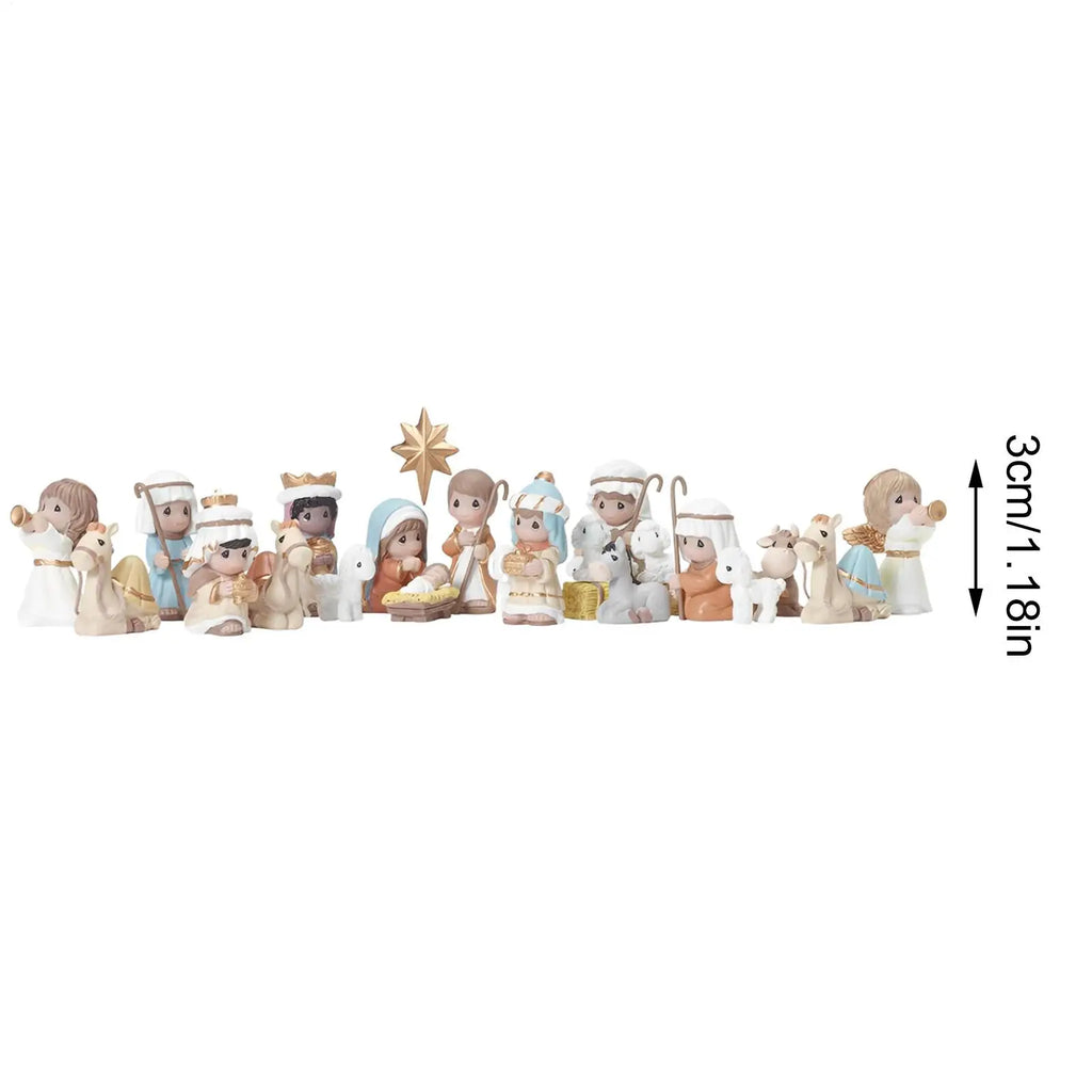 Classic Nativity Scene Figures – Religious Resin Christmas Set Nativity Figurine Set Qme