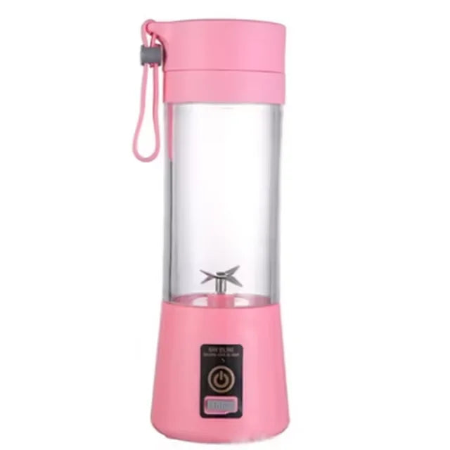 Portable USB Electric Glass Blender Smoothie Juicer Cup Portable Blender Cup Qst 380ml Pink